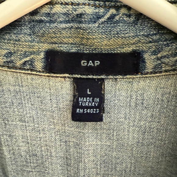 GAP Vintage Sleeveless Denim Shirt Vest Large - Picture 2 of 4